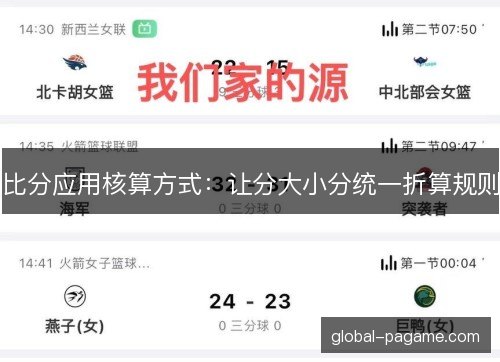 比分应用核算方式：让分大小分统一折算规则